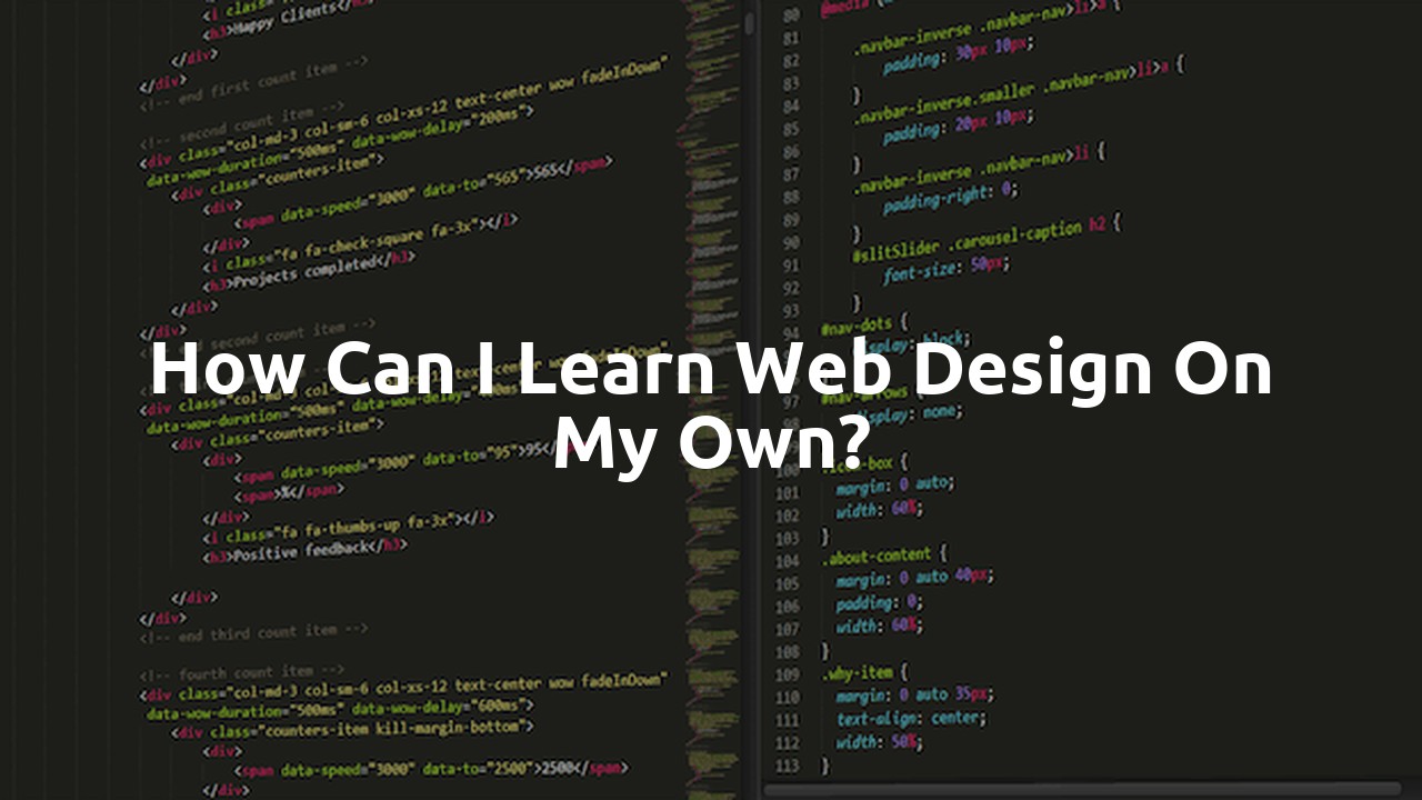 How can I learn web design on my own?