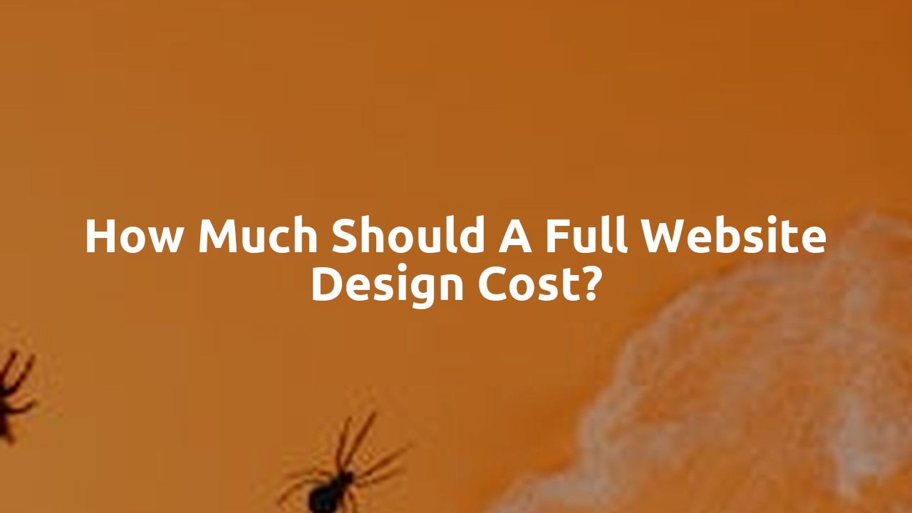 How much should a full website design cost?