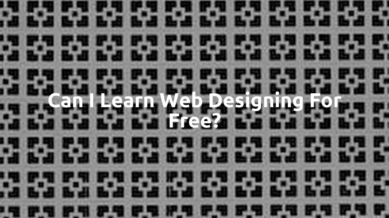 Can I learn Web Designing for free?
