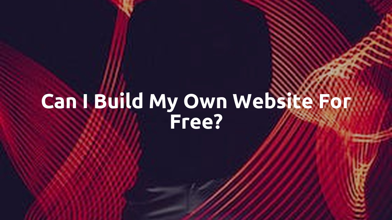 Can I build my own website for free?