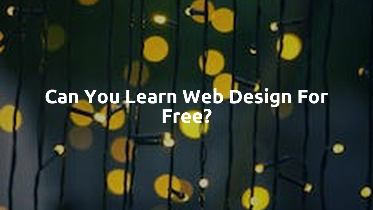 Can you learn web design for free?