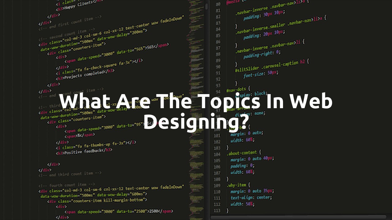 What are the topics in web designing?